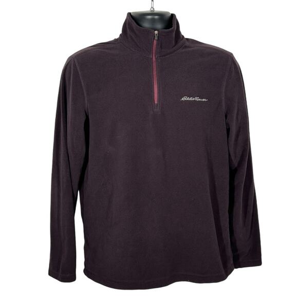 Eddie Bauer Purple Quarter Zip Fleece Pullover Size Small - Picture 2 of 10